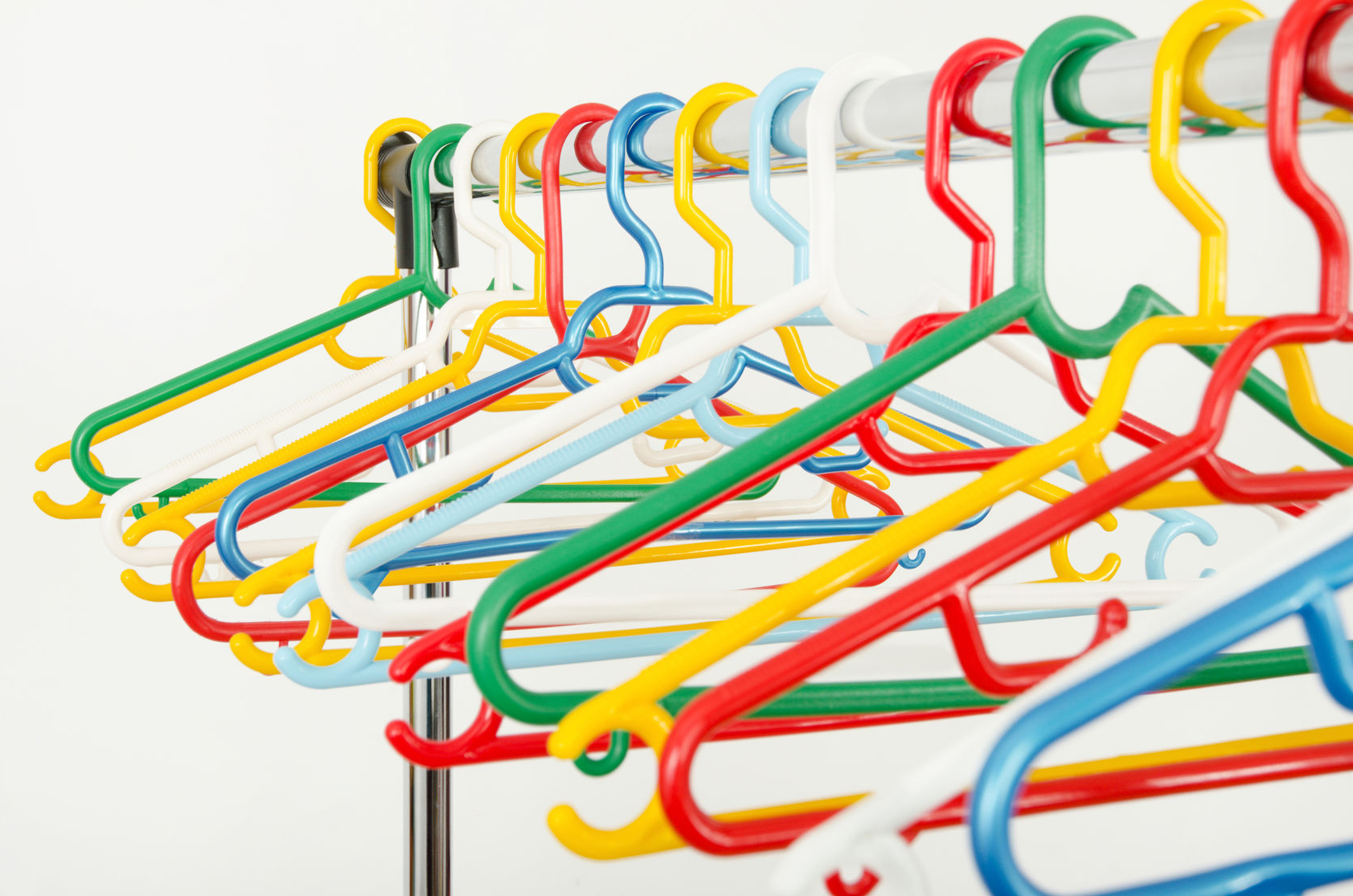 multi coloured clothes hangers