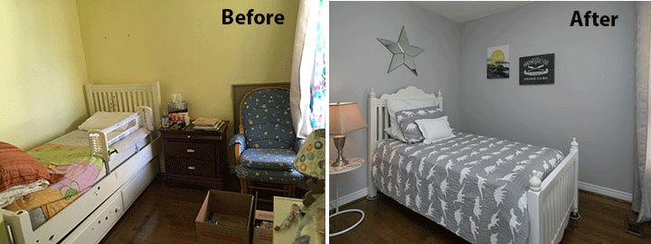 Home staging before and after photo