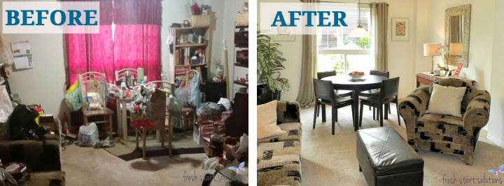 Clutterfly Inc Organizing Downsizing, Organizing Living Room Before And After