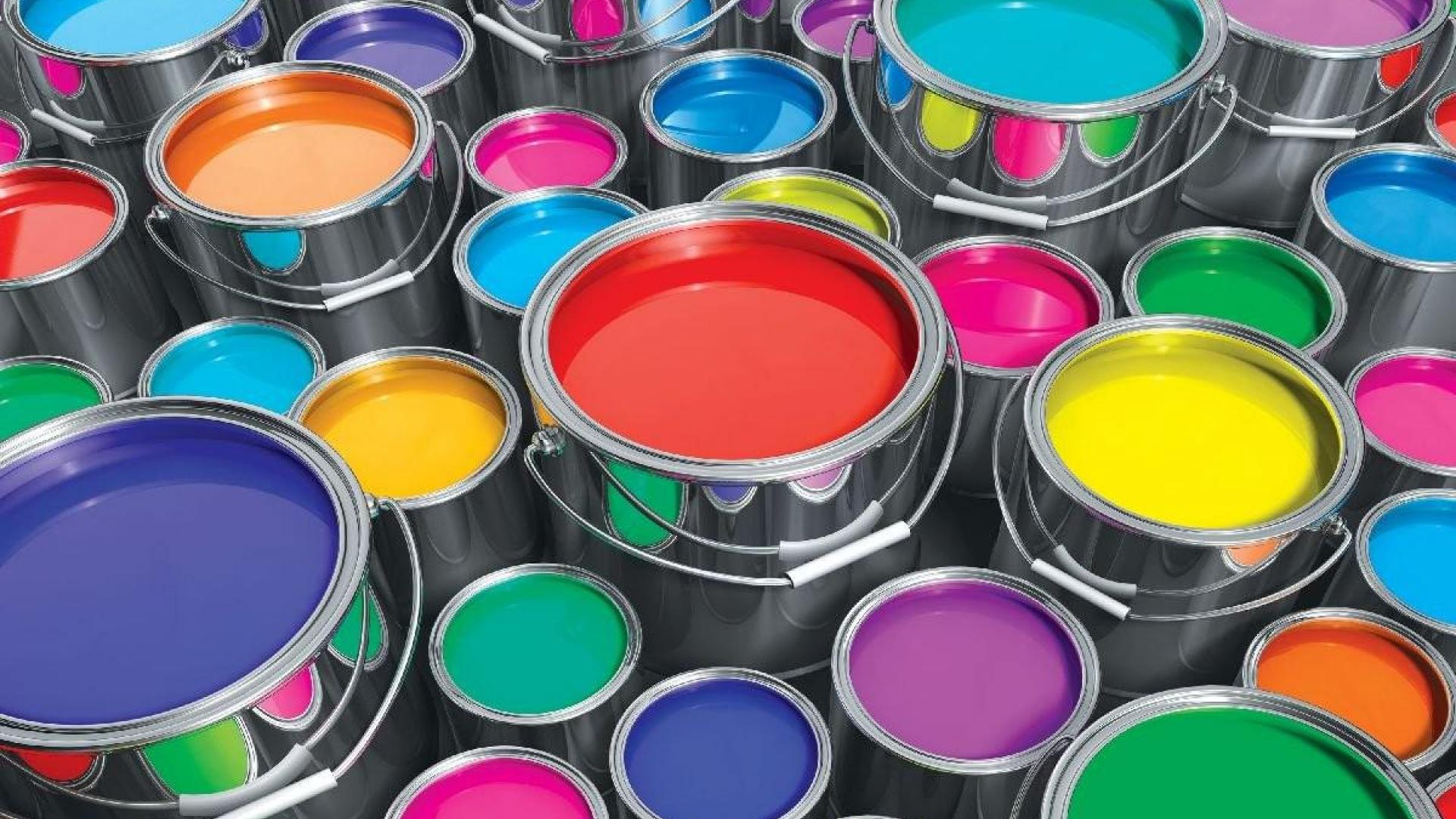 colourful paint cans