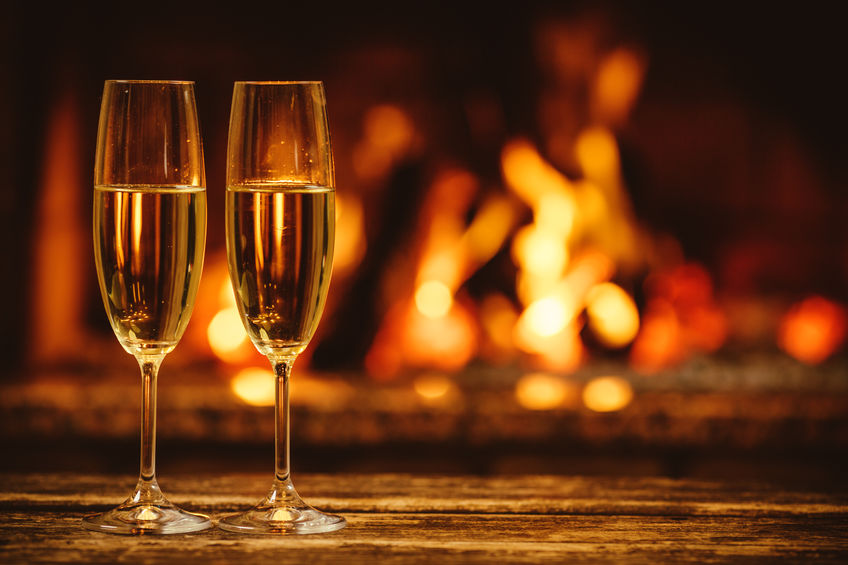 champagne by the fire